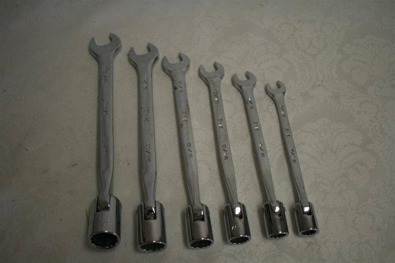 Sae   s-k 12 point superkrome fractional flex combination wrench set of 6