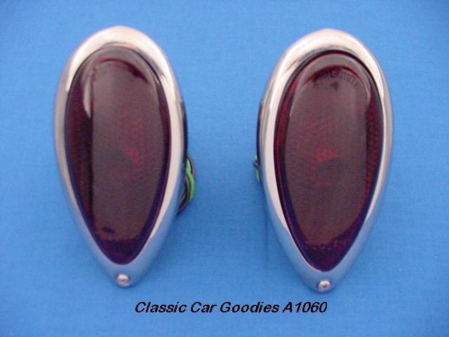 1938-1939 ford tail lights with glass lens (2) new pair!