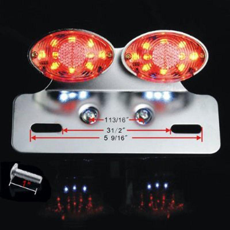 Motorcycle led brake running tail light license plate bracket holder atv dirt