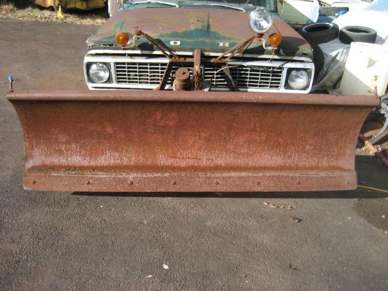 Western 7 1/2 foot snow plow complete setup on a 70 f100 ford truck chevy dodge