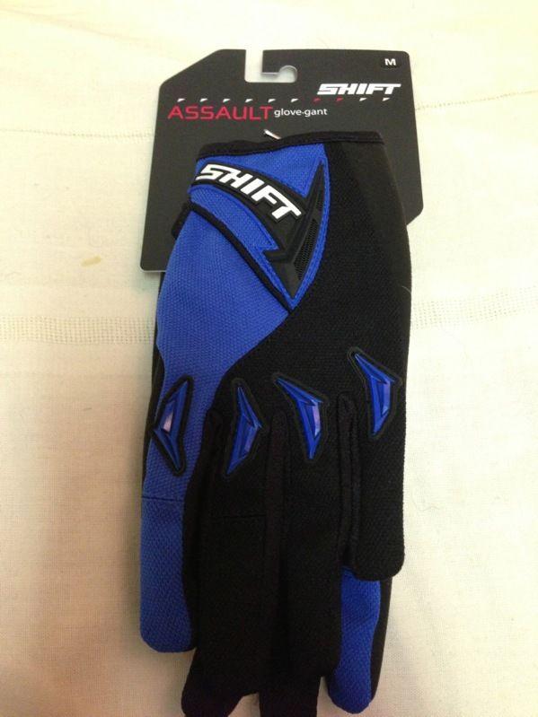 Shift racing assault mx gloves adult medium blue new w/tags no reserve 