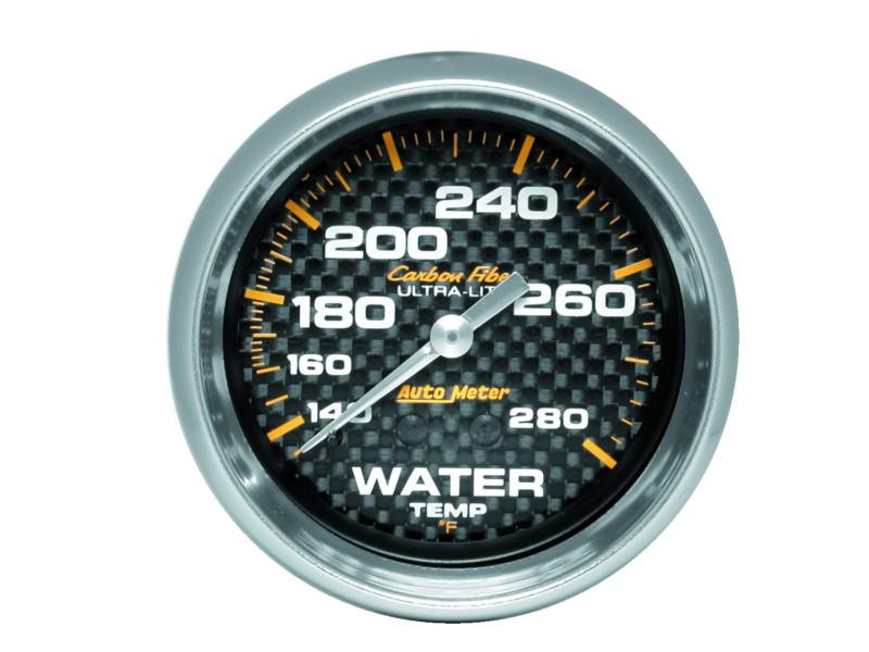Auto meter 4831 carbon fiber; mechanical water temperature gauge