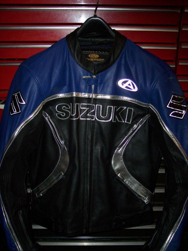  suzuki leather agv sport jacket size medium (42) pre-owned