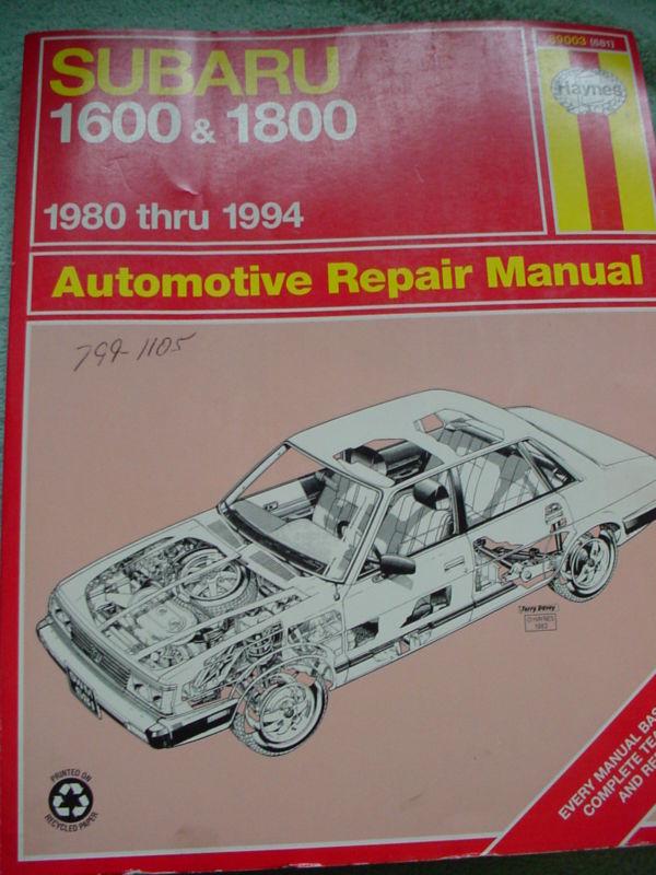  subaru 1600 and 1800 haynes repair shop service manual all 1980s 1990 thru 1994