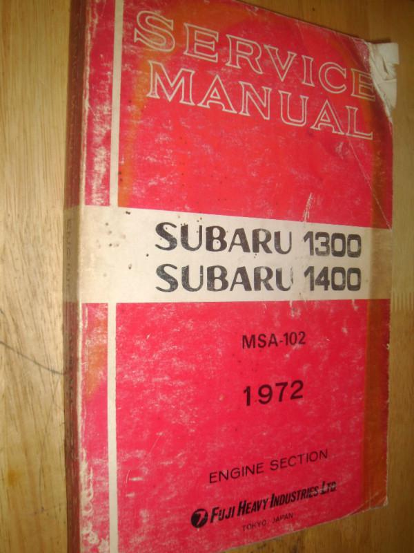 1972 subaru 1300 / 1400 shop manual / original service book