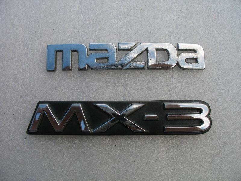 1994 mazda mx-3 mx3 rear trunk chrome emblem decal set