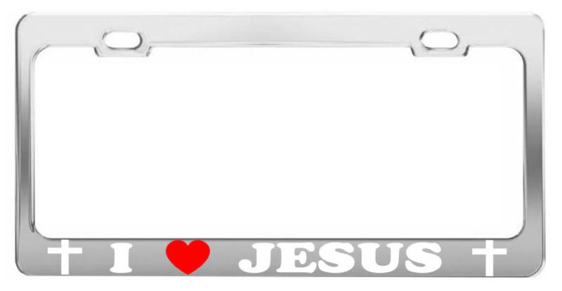 I love jesus #1 car accessories chrome steel tag license plate frame