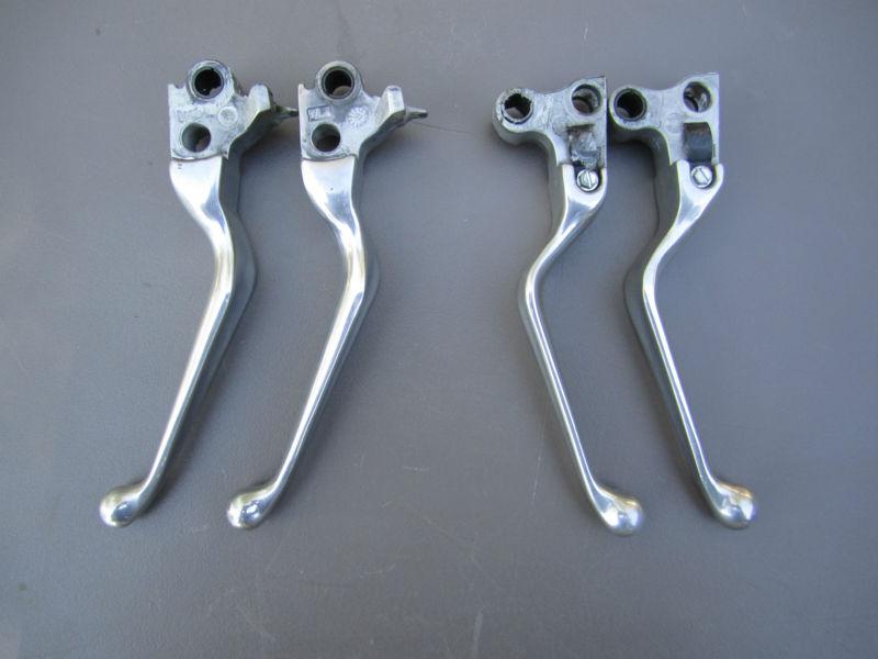 Harley brake and clutch levers, 2 sets, non-chrome