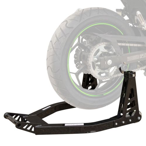 Black aluminum portable rear spool racing motorcycle lift paddock stand bw-38