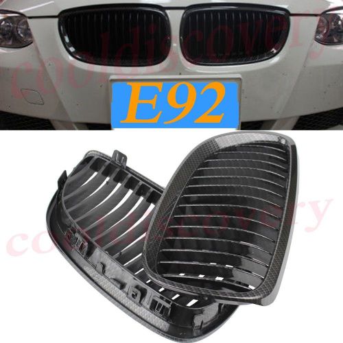 1 pair of carbon look front kidney grill grille e92 e93 for bmw 2006-2010 2 door