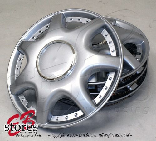 15&#034; inches hubcap style#014- 4pc set 15 inch type2 wheel skin cover flexible tab