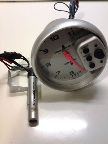 Autometer pro-comp 2 0-11,000rpm tachometer w/ recall memory &amp; shift light 6855