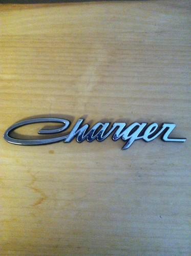 Dodge charger emblem - vintage mopar part # 2841887 - chromed cast metal - 8"