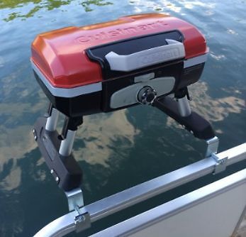 Cuisinart grill modified for a pontoon boat with arnall&#039;s grill bracket set