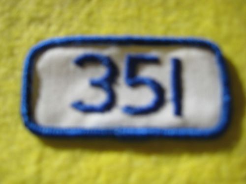 Vintage ford 351 engine blue white uniform patch 2 5/8&#034;x1 1/4&#034;
