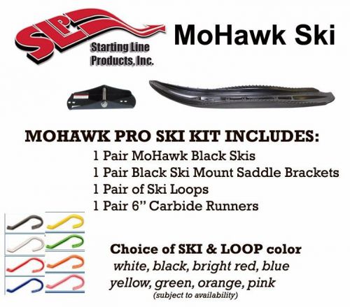 Polaris slp mohawk ski package - black skis, mounts, loops &amp; 6&#034; carbides
