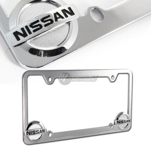 Nissan chrome metal license plate frame officially licensed