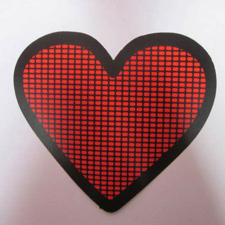 Red 7.9&#034; love heart shape car sound music activated equalizer light sticker kit