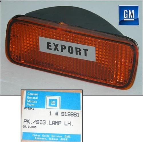 85-92 camaro driver side export parking light nos gm