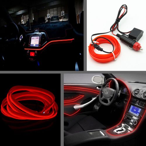 Car red panel neon light strip cold el oled interior trim atmosphere for benz
