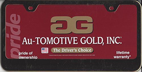 Auto gold lf462g abs 2 hole plain gold license plate frame