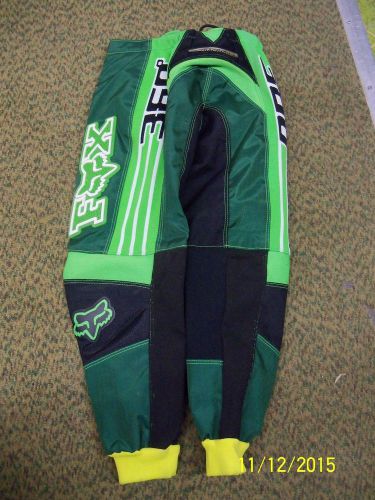 Fox racing motocross 360 degree pants youth size 24 green/yellow nos