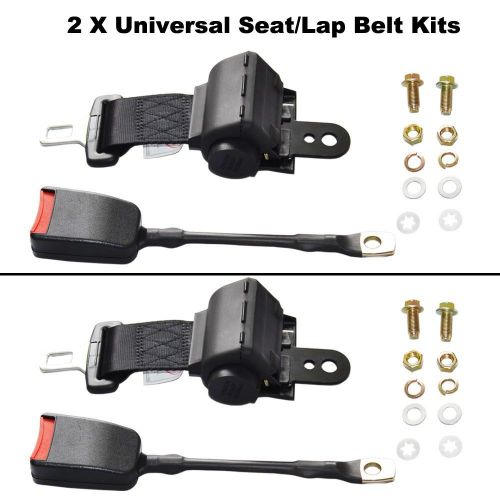 2 x universal seat/lap belt kits for club car, yamaha, ezgo golf carts- seatbelt