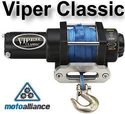 New viper classic 2500lb winch blue amsteel-blue synthetic rope motoalliance