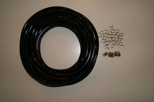 Black pvc fuel gas line tube 1/4&#034; id x 3/8&#034; od x 10&#039; roll,oil resistant + clamps