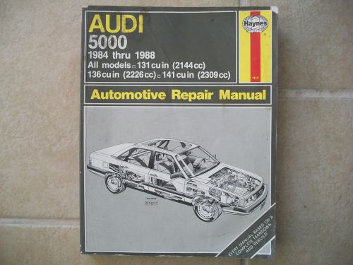 Haynes 1117 audi 5000 1984-1988 repair manual all models