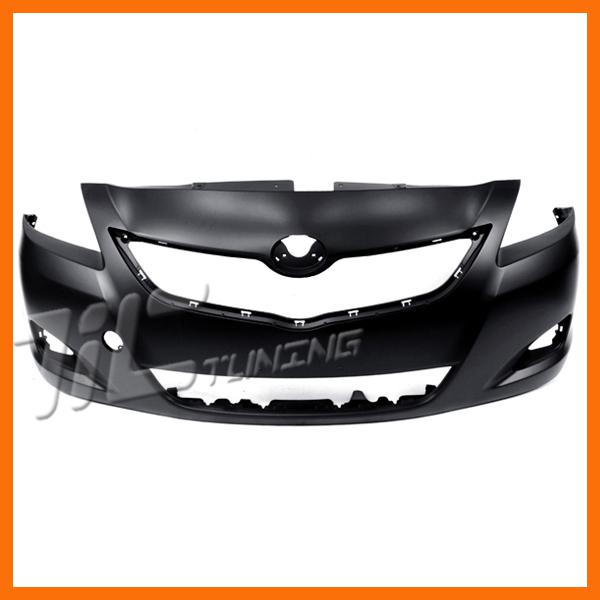 07-11 toyota yaris 4dr front black bumper cover capa certified plastic primered