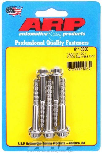 Arp universal bolt 1/4-20 in thread 2.000 in long stainless 5 pc p/n 611-2000