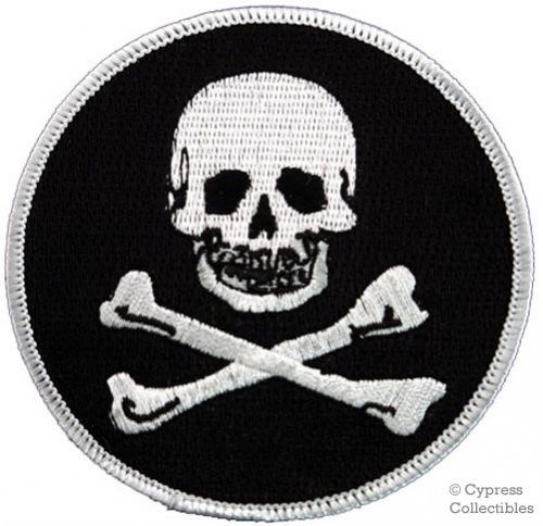 Poison patch embroidered skull crossbones iron-on jolly roger death danger logo
