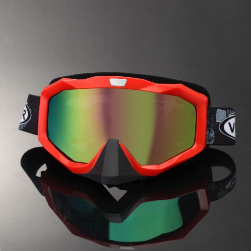 Red motorcycle motocross atv bike mtb off road riding goggles windproof colorful