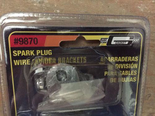 Mr. gasket spark plug wire loom brackets black/chrome steel l-14.25&#034; kit 9870