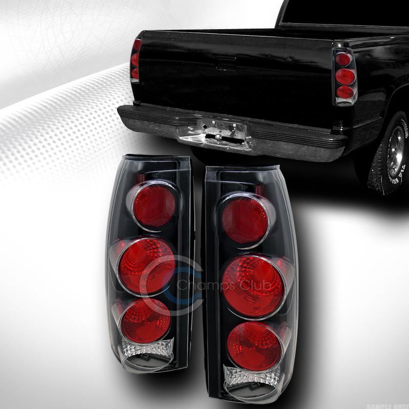 Euro blk *3d* altezza tail lights rear brake lamps 88-98 chevy/gmc c10 truck suv