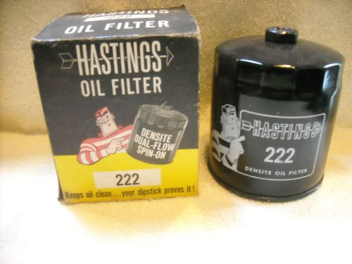 Hastings vintage densite dual flow spin on filter  #222 &#034;nos&#034; made in usa