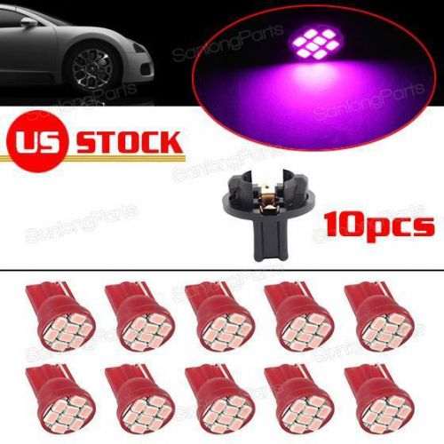 10x pink purple 8-smd epistar led lamps bulbs gauge cluster replacement lights