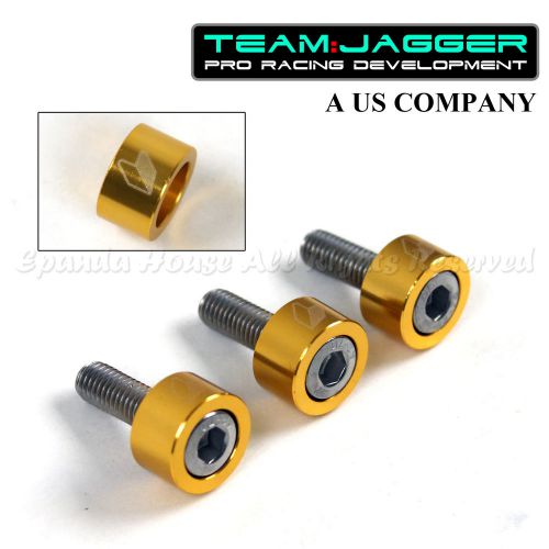 For 93-97 del sol jdm logo 3pc 8mm bolts header cup washers billet anodized gold