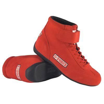 G-force racing driving shoes race grip mid-top red men's size 10 1/2 pair