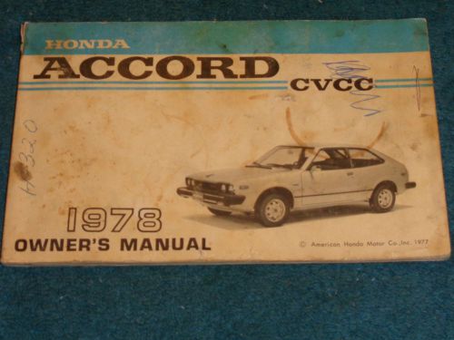 1978 honda accord cvcc owners  manual / original honda guide book