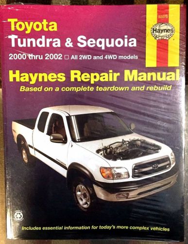 Haynes toyota tundra &amp; sequoia 2000 2001 2002 all 2wd &amp; 4wd repair manual