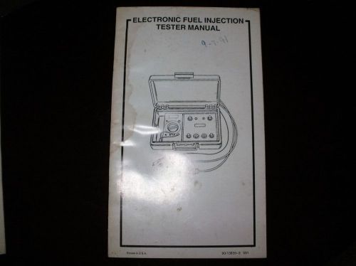 Electronic fuel injection tester manual   # 90-13833--3   591