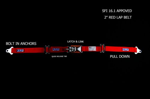 Rjs racing sfi 16.1 latch &amp; link lap 2&#034; belt red 30295-4 15000104