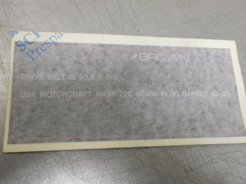 Nos kenny brown mustang dohc cobra engine compartment information decal