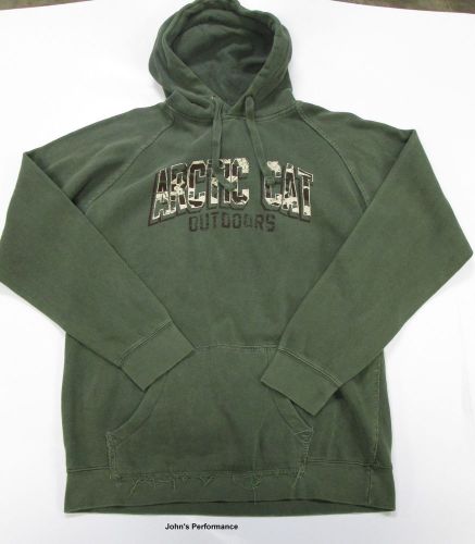 Men&#039;s green arctic cat outdoor army green &amp; camo hoodie xl   5258-666