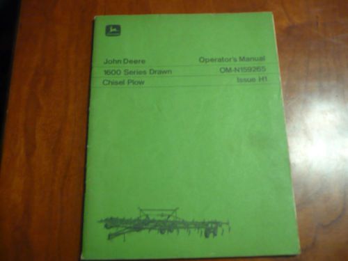 John deere 1600 series drawn chisel plow operators manual om-n159265 h1 service