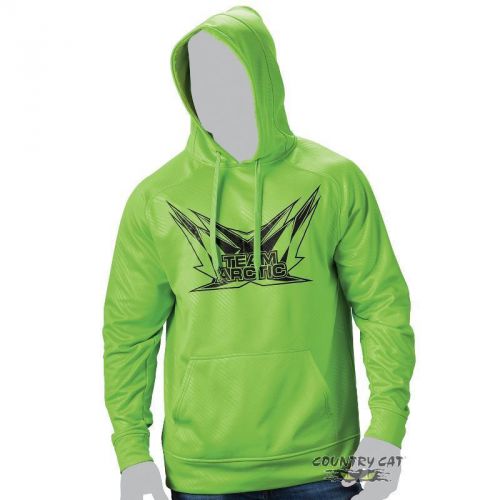 Arctic cat men&#039;s team arctic lime polyester debossed print hoodie green 5279-07