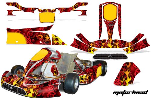 Amr racing graphic sticker kit tony kart venox parts accessories motorhead red