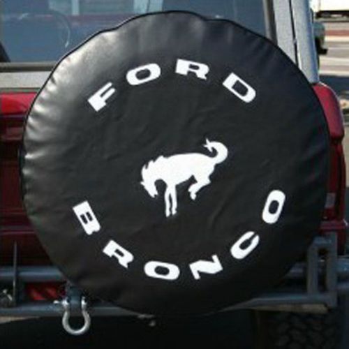 Spare wheel tire cover series ford bronco 32&#034; black heavy duty vinyl tire cover